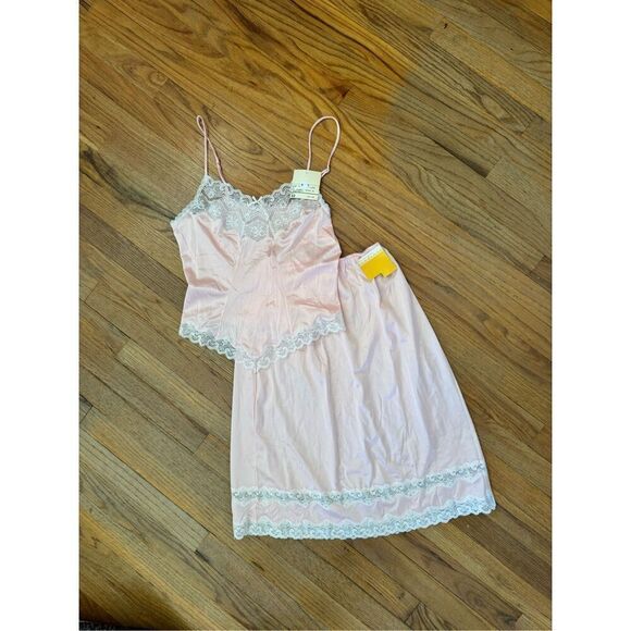 Vintage Set Of 2 NWT Coordinated Intimates Chemise Slip Antique Rose Size 32 (M) - Picture 1 of 8